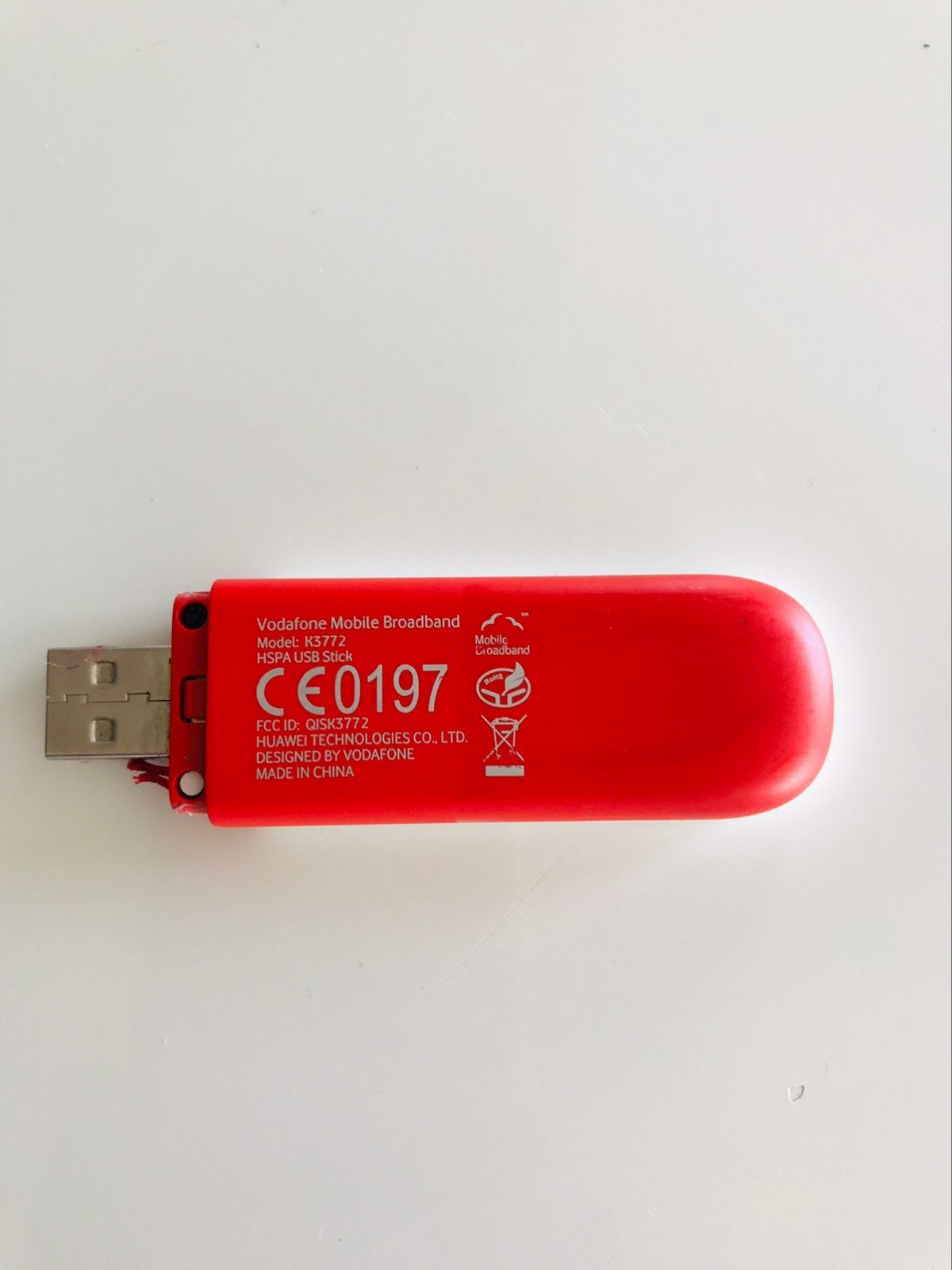 Vodafone Mobile Broadband Dongle Internet Huawei K3772 USB, Ophalen, Zo goed als nieuw, Huawei, 1 GB of minder