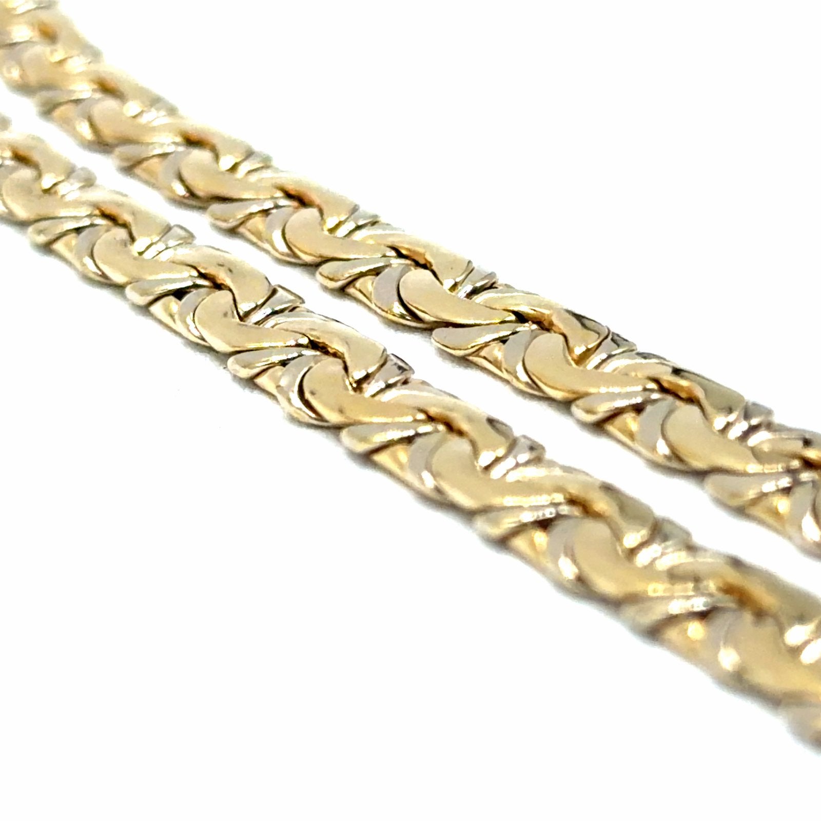 Gouden ketting met uniek vlechtwerk design, W, Nieuw, Ophalen of Verzenden, W