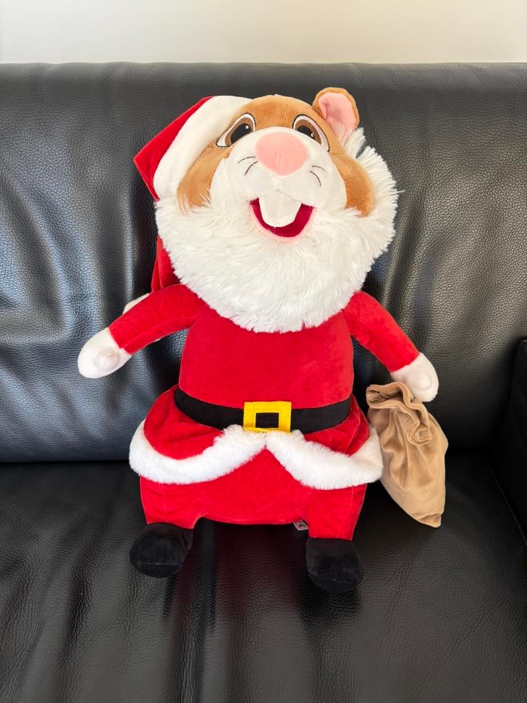 Knuffel hamster Albert Heijn kerst 40 cm, Ophalen, Albert Heijn, Hamster, Zo goed als nieuw