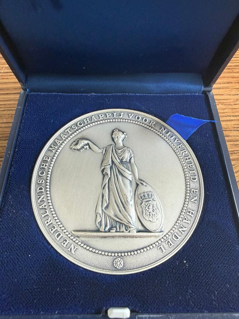 Zilver - Nederlandse Maatschappij voor Nijverheid en Handel, Postzegels en Munten, Penningen en Medailles, Ophalen of Verzenden