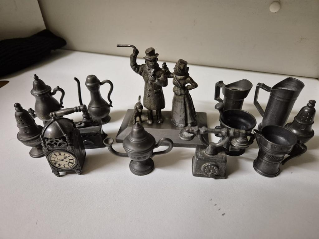 Antieke tinnen miniatuurtjes - Nostalgisch verzamelobject, Antiek en Kunst, Ophalen of Verzenden