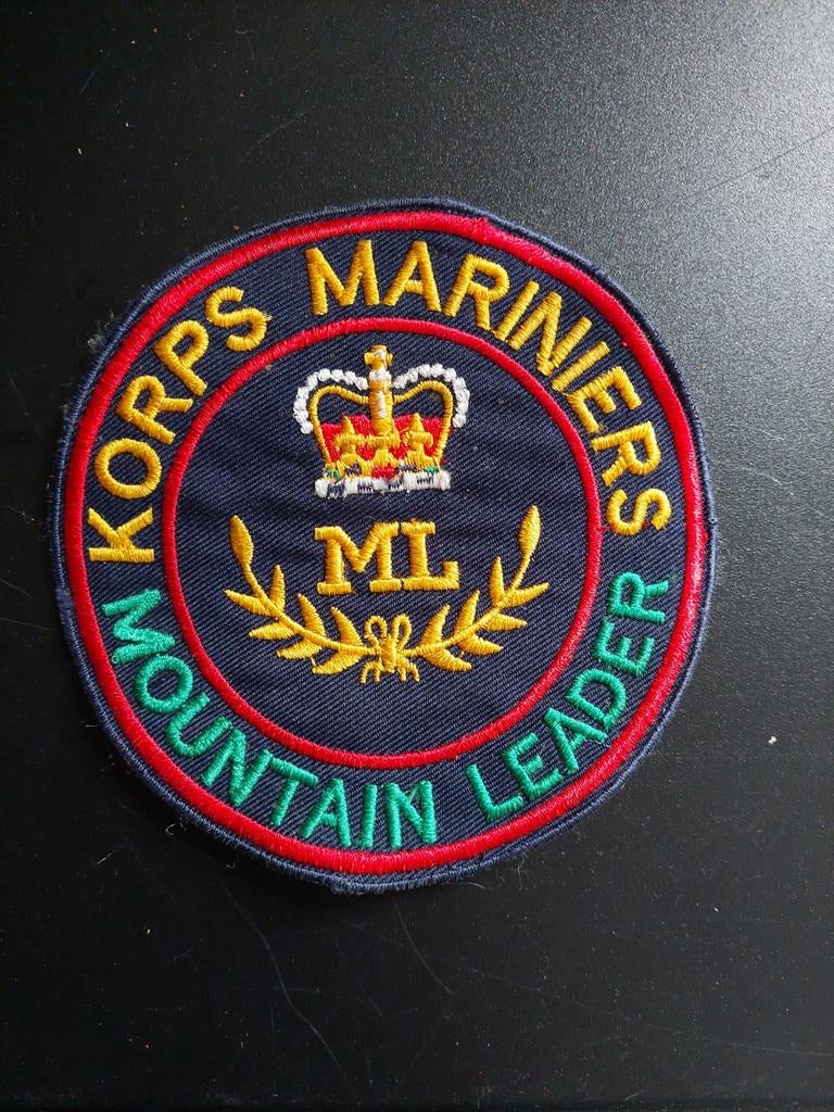 Korps Mariniers Mountain Leader Embleem, Verzamelen, Ophalen of Verzenden, Marine, Nederland, Embleem of Badge