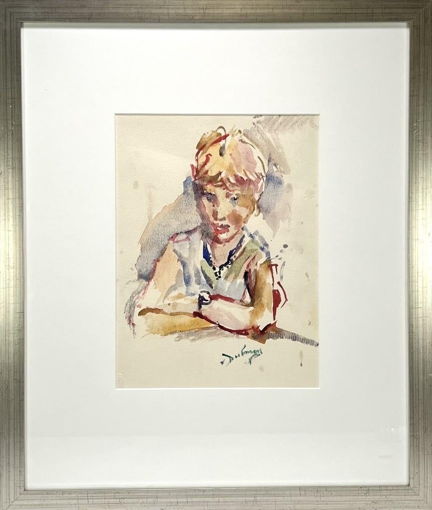 520. Aquarel, E.B. van Dulmen Krumpelman - portret, ca. 1950, Antiek en Kunst, Kunst | Schilderijen | Klassiek, Ophalen of Verzenden