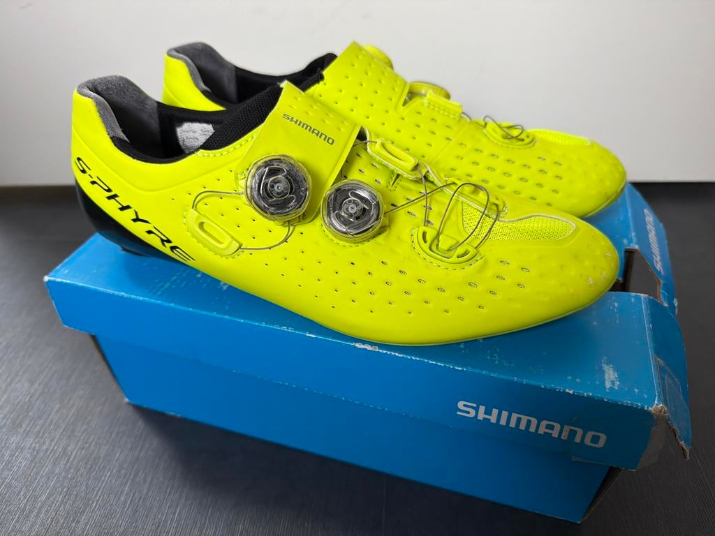 Shimano S-phyre RC900 Gele Fietsschoenen Maat 42, Gebruikt, Schoenen, Ophalen of Verzenden, Heren