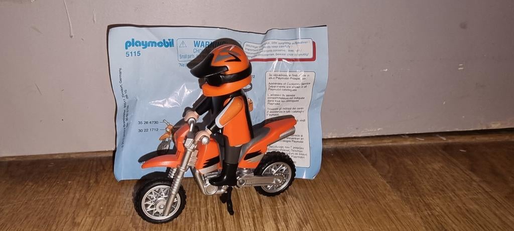 Playmobil 5115 Eduro. Motorcrosser oranje., Ophalen of Verzenden, Zo goed als nieuw, Complete set