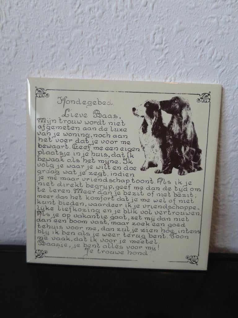 mooie tegel met het honden gebed 15/15 cm, Ophalen of Verzenden