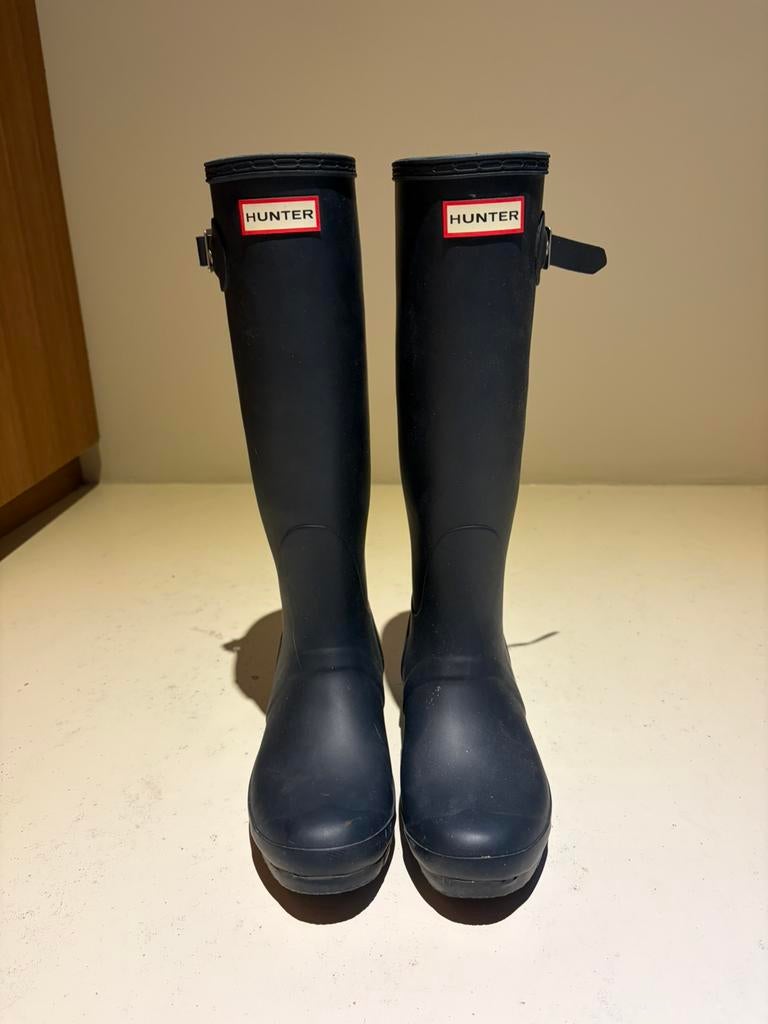 Hunter rain boots, Blauw, Boots, Ophalen of Verzenden, Zo goed als nieuw
