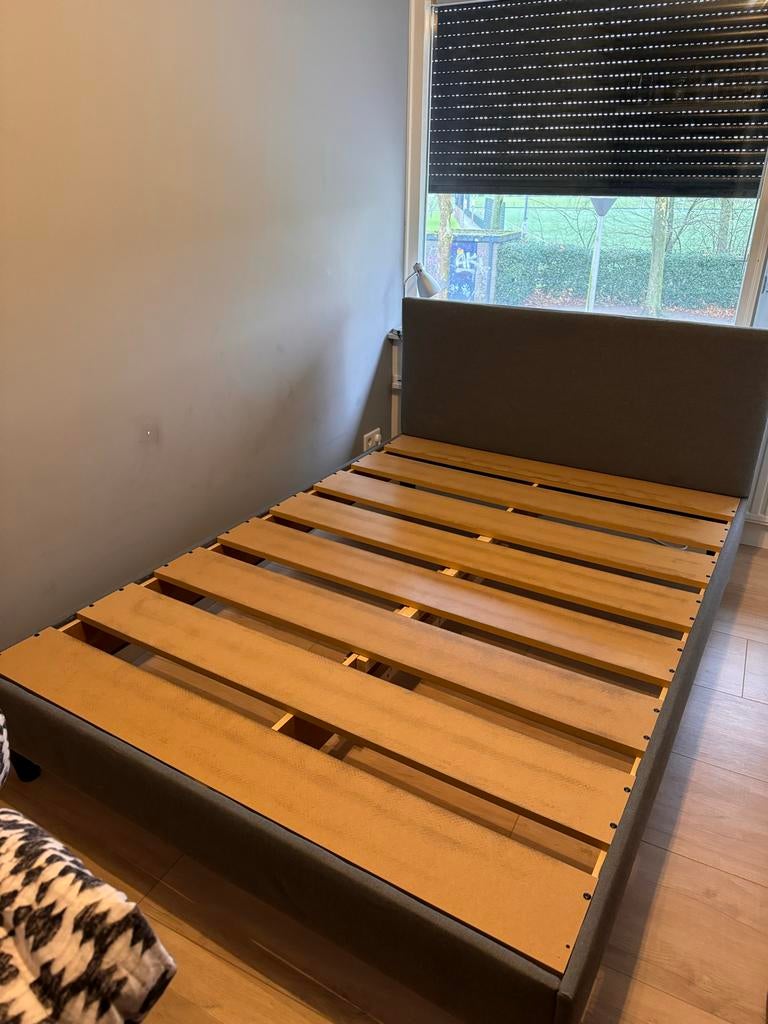 Grijze SÄBÖVIK Boxspring Ikea 140x200 cm, Gebruikt, Tweepersoons, 200 cm, Grijs