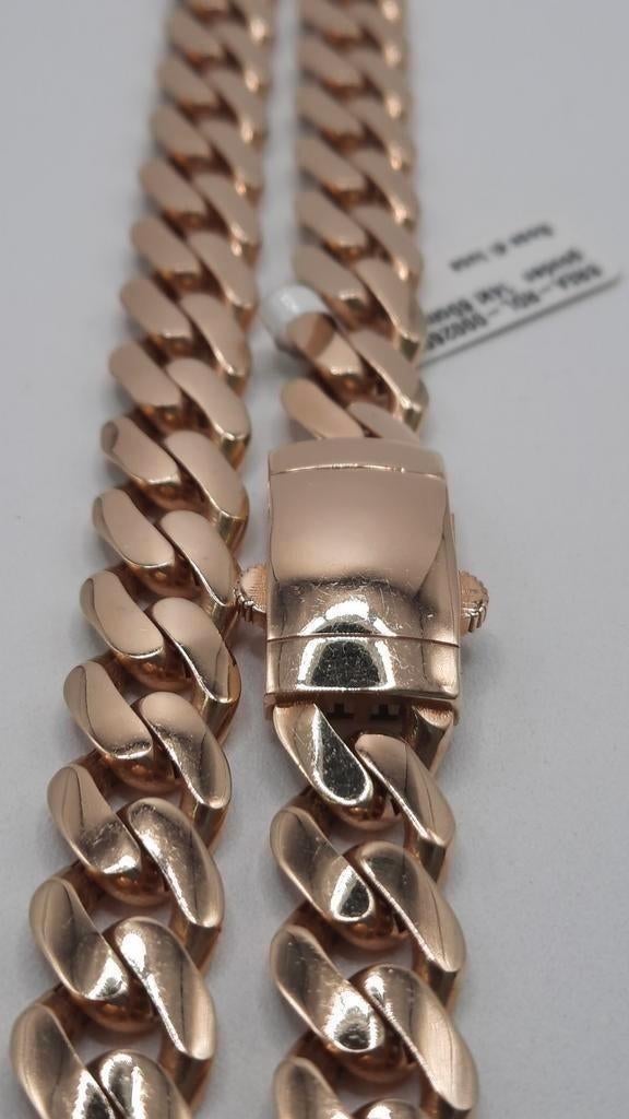 gouden coban link ketting 14kt, Www.bredajuwelier.nl, Nieuw, Ophalen of Verzenden, Www.bredajuwelier.nl