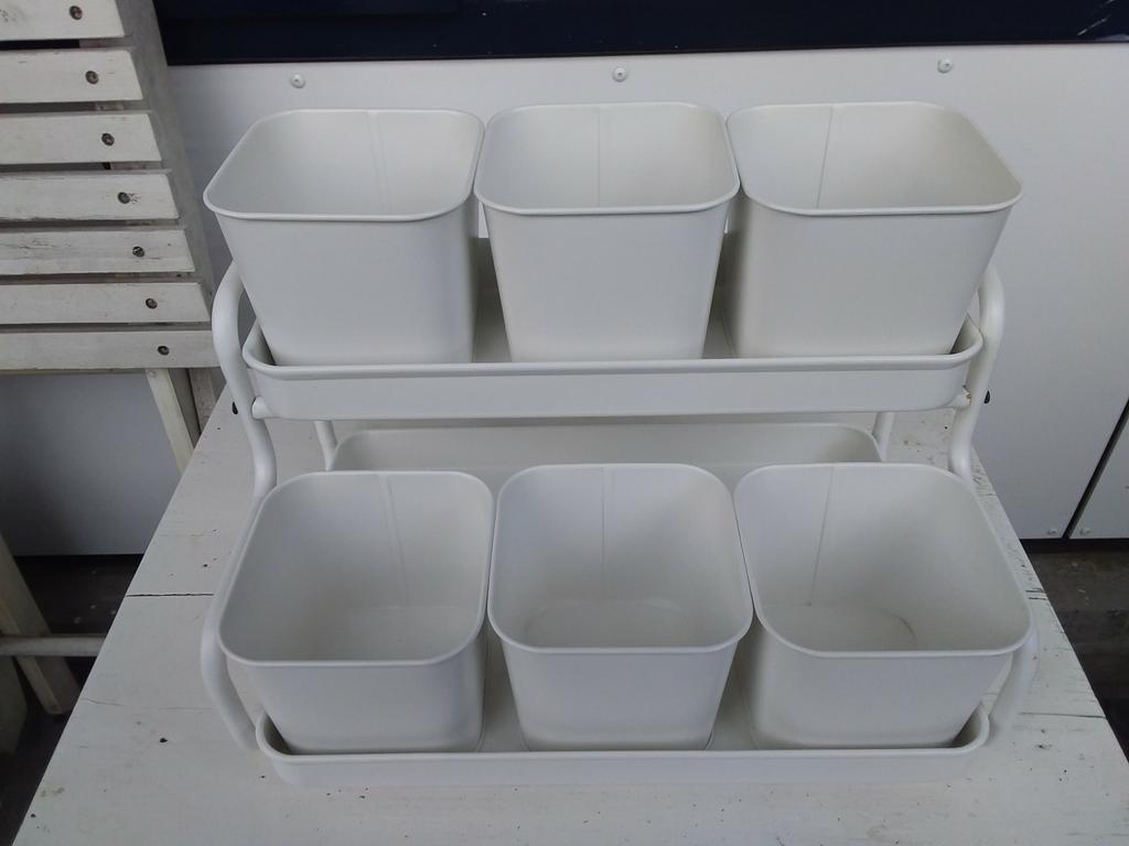 Wit kruidenrekje, kweekpotjes van Socker, IKEA, Ophalen of Verzenden, Gebruikt
