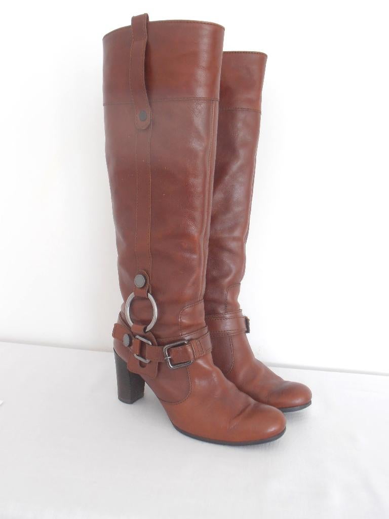 Kennel & Schmenger - prachtige bruine leren laarzen - 38, Kleding | Dames, Schoenen, Hoge laarzen, Bruin, Verzenden, Zo goed als nieuw