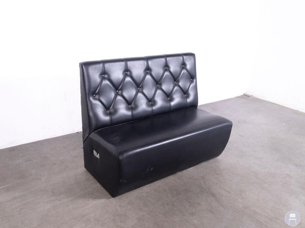 Wandbank Alwin zwart 120x60cm, Gebruikt, Minder dan 75 cm, Luxe, Tweepersoons