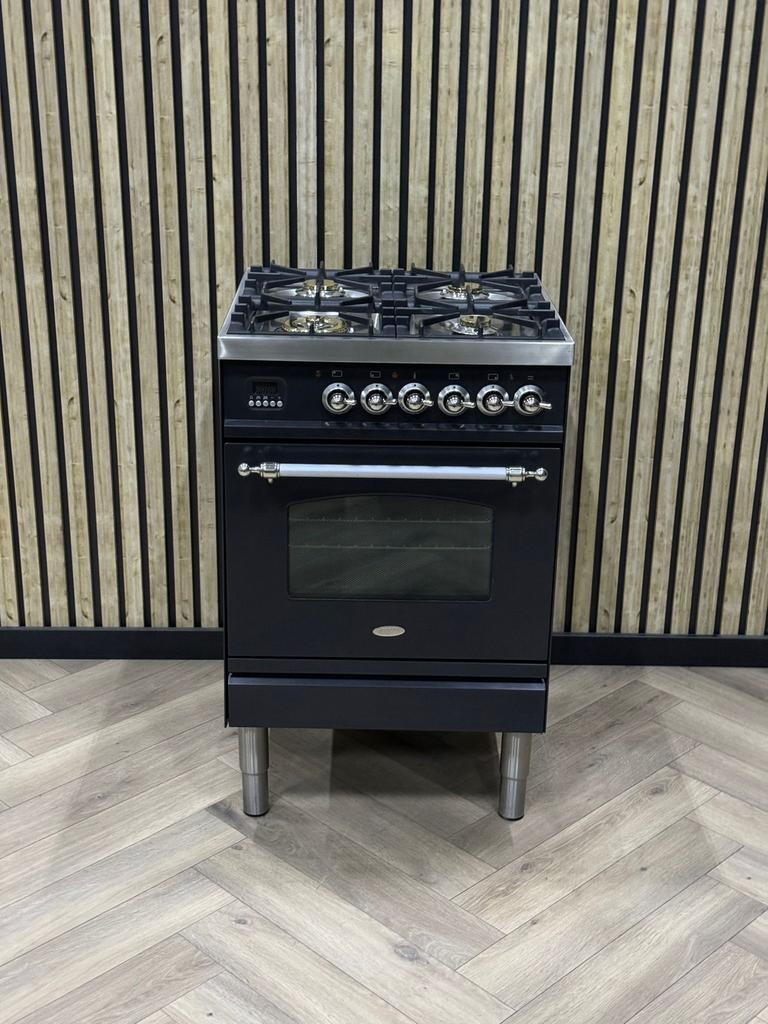 Prachtig Boretti 60cm fornuis op Gas 4 pits, Witgoed en Apparatuur, Fornuizen, Gas, 4 kookzones, Grill, Ophalen of Verzenden