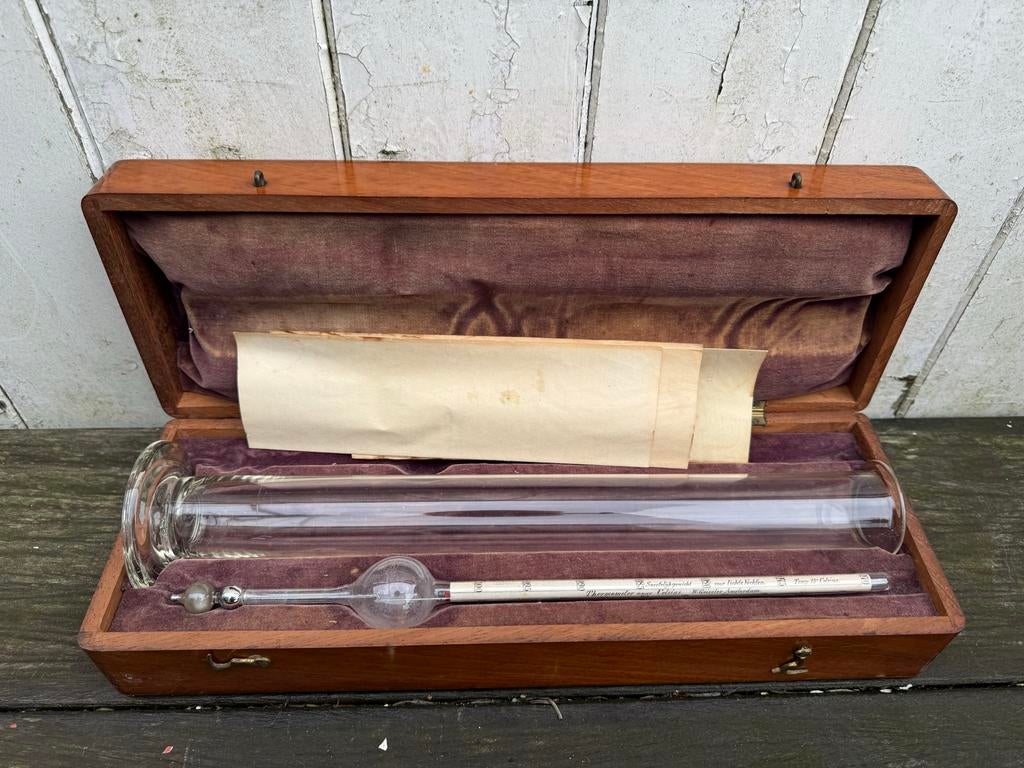 Antieke Hydrometer Areometer in Houten Kist W.Geissler, Ophalen