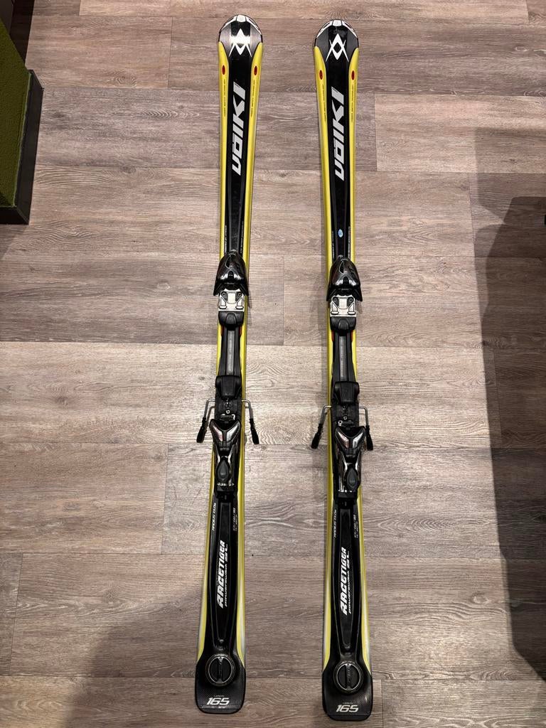 Völkl Racetiger Ski's 165cm - Gewaxt & Geslepen, Sport en Fitness, 160 tot 180 cm, Gebruikt, Carve, Skiën