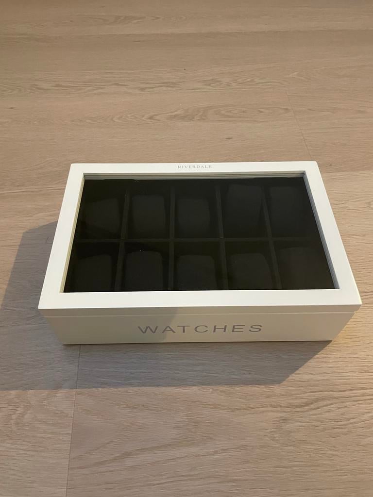 Luxe Riverdale Horloge Opbergbox - 10 Horloges, Sieraden, Tassen en Uiterlijk, Ophalen of Verzenden, Zo goed als nieuw, Wit, Hardcase