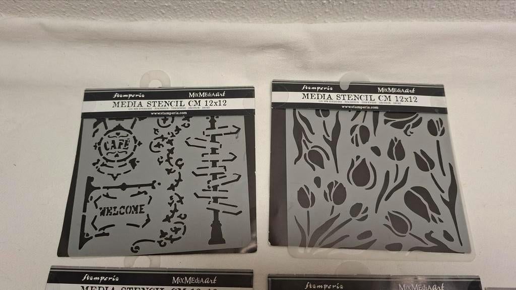 8 verschillende afbeeldingen Tamperia Mix Media Art Stencils, Hobby en Vrije tijd, Ophalen of Verzenden, Nieuw, Frame of Mal, Overige merken