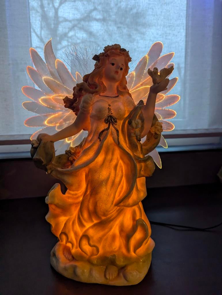 Nostalgische kerst engel van porselein met licht. IZGS, Diversen, Ophalen of Verzenden, Zo goed als nieuw