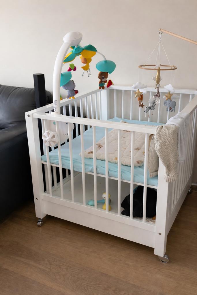Witte Babybox met Bopita Matras, Kinderen en Baby's, Ophalen, Zo goed als nieuw, Vierkant