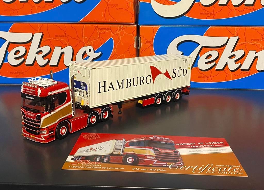 Tekno Robert vd Linden, Hobby en Vrije tijd, Modelauto's | 1:50, Ophalen of Verzenden, Zo goed als nieuw, Bus of Vrachtwagen, Tekno