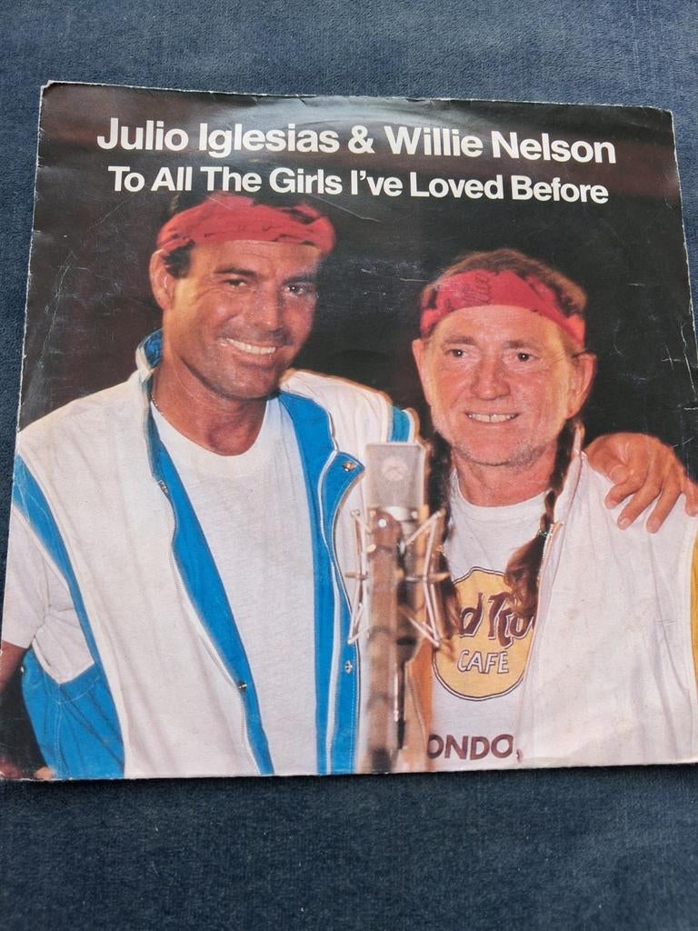 Julio Iglesias  en Willie  nelson, Cd's en Dvd's, Vinyl Singles, Ophalen of Verzenden, Zo goed als nieuw, Pop