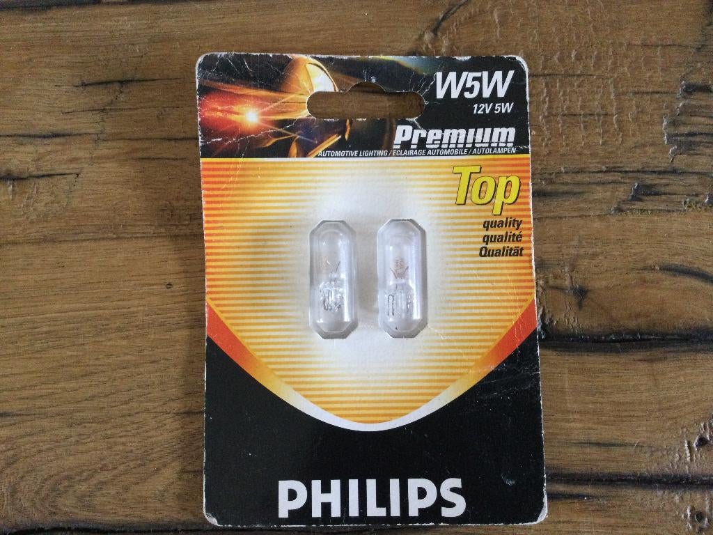 Philips autolamp W5W 12 Volt 5 Watt Warm wit, Ophalen of Verzenden, Nieuw, Overige automerken