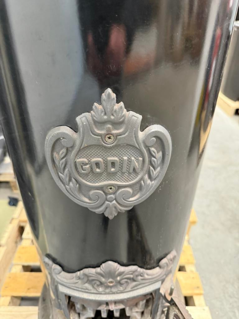 Grote Godin Houtkachel - Gebruikt, Huis en Inrichting, Kachels, Ophalen, Info@kachelboer.nl, Gebruikt, Frankrijk