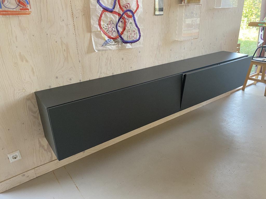 3x Italiaanse LEMA wandkasten in de kleur Antraciet, Ophalen, Gebruikt, 300 cm of meer, Minder dan 100 cm