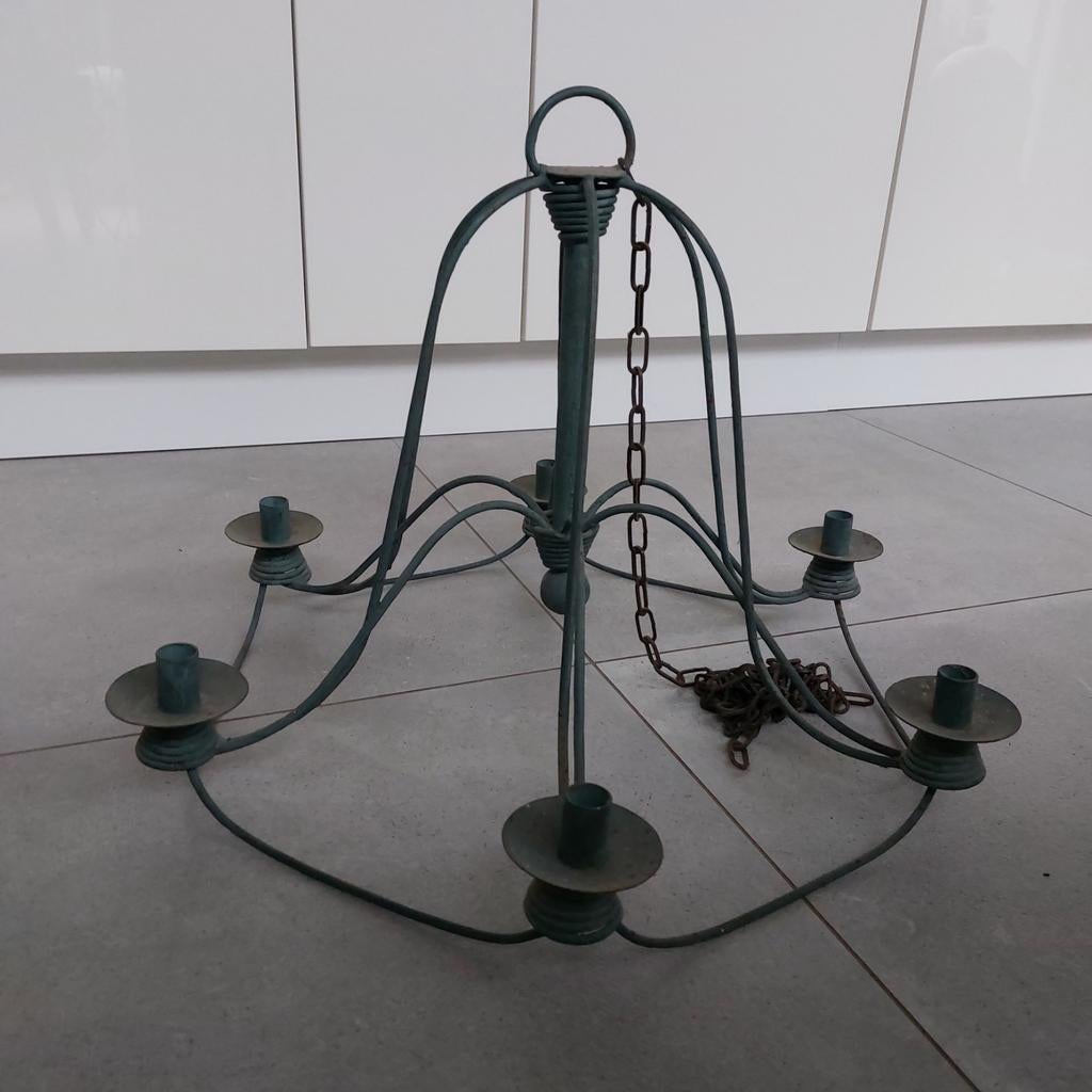 Kaarsenkroon - hangende kandelaar robuust staal, Huis en Inrichting, Woonaccessoires | Kandelaars en Kaarsen, Gebruikt, 25 tot 50 cm