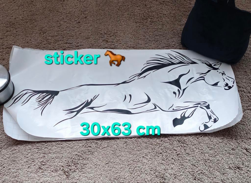 Raamsticker, deursticker, autosticker, muursticker, paarden,, Ophalen of Verzenden, Nieuw, Sticker