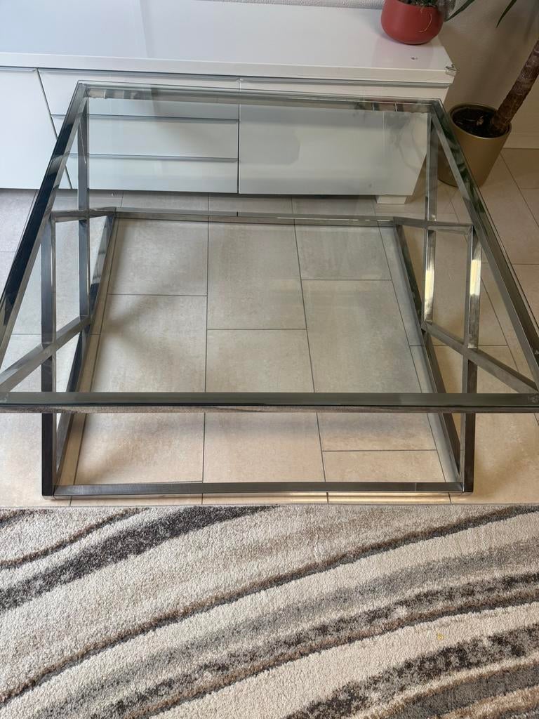 Glazen tafelblad 100x100 - Zeer goede staat, Huis en Inrichting, Tafels | Salontafels, Ophalen, Vierkant, 50 tot 100 cm, 75 cm of meer