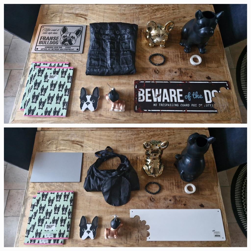 Groot 10-delig pakket Franse bulldog items.🐶, Ophalen of Verzenden, Zo goed als nieuw
