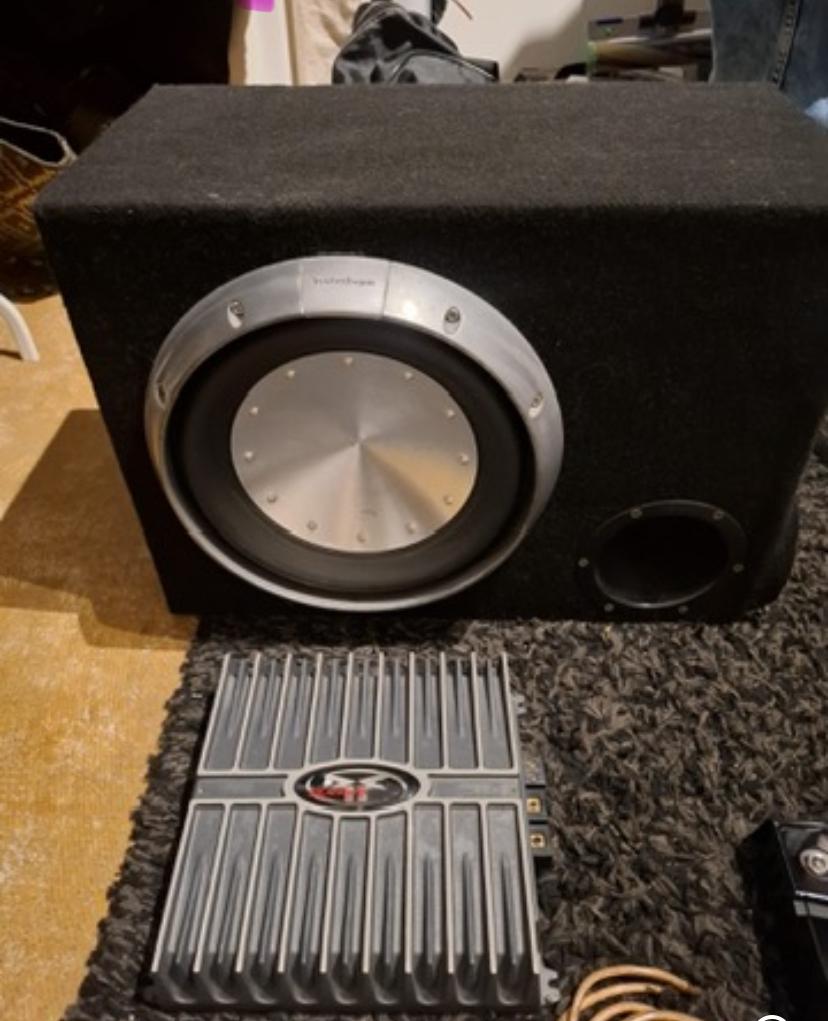 Rockford Fosgate Subwoofer + Versterker - Topconditie!, Auto diversen, Autospeakers, Ophalen, Zo goed als nieuw