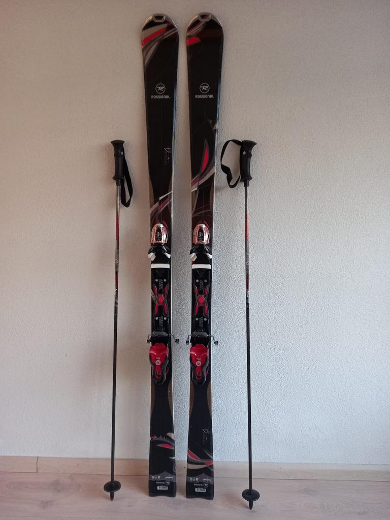 Rossignol unique 4s - ski's met skistokken, 160 tot 180 cm, Gebruikt, Rossignol, Ophalen of Verzenden