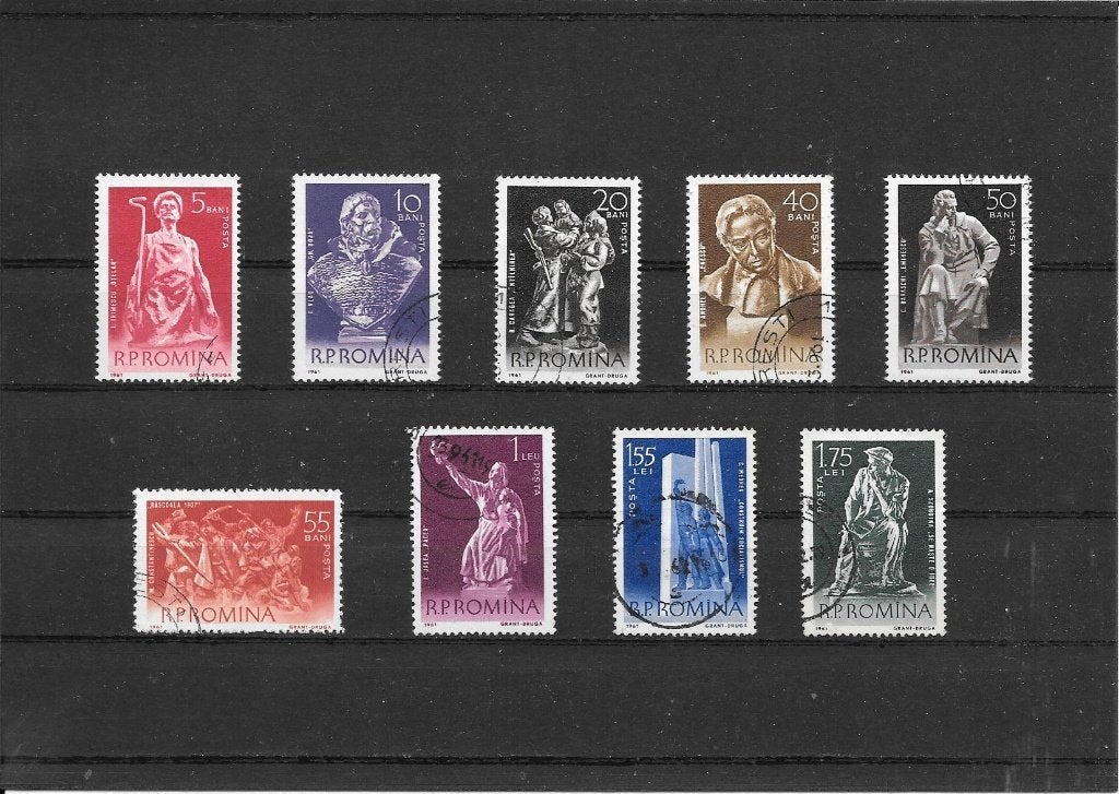 Roemenië beeldhouwwerken, Ophalen of Verzenden, Overige landen, Gestempeld