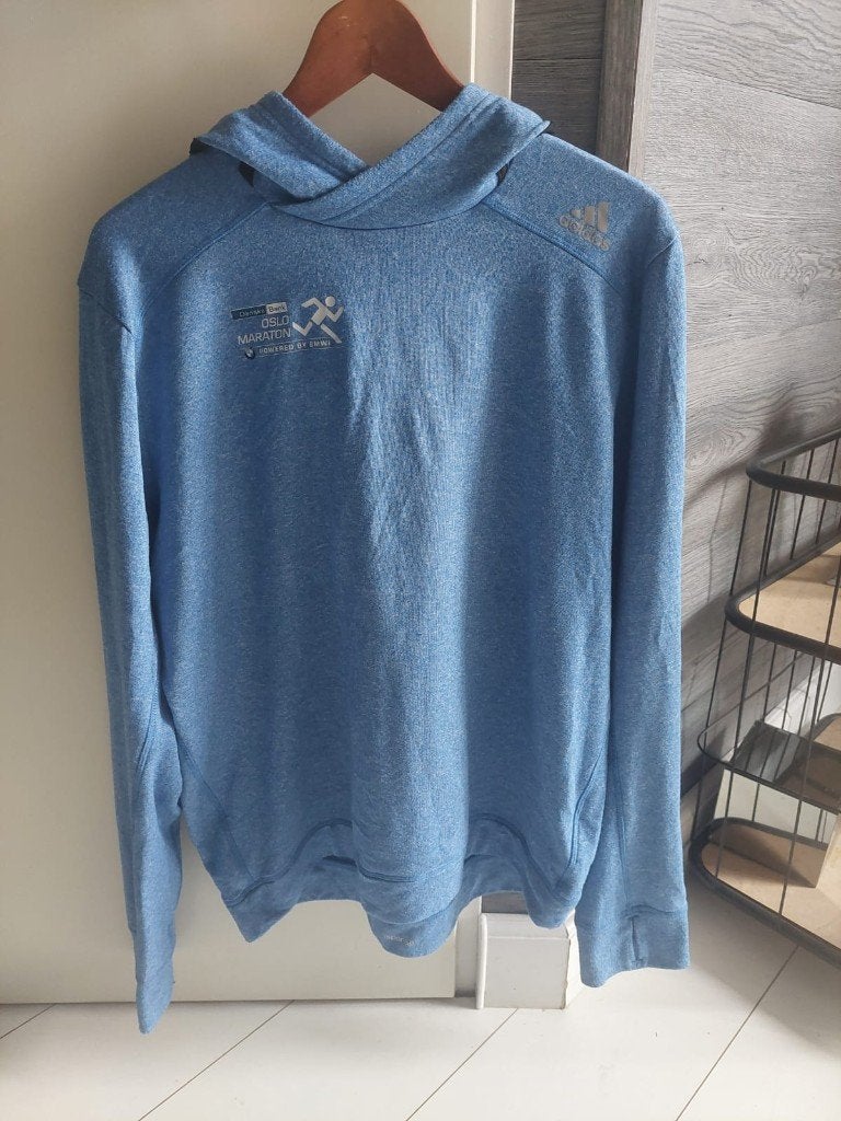 Adidas Oslo Marathon - sweater met capuchon - blauw - L, Maat 52/54 (L), Adidas, Gedragen, Verzenden
