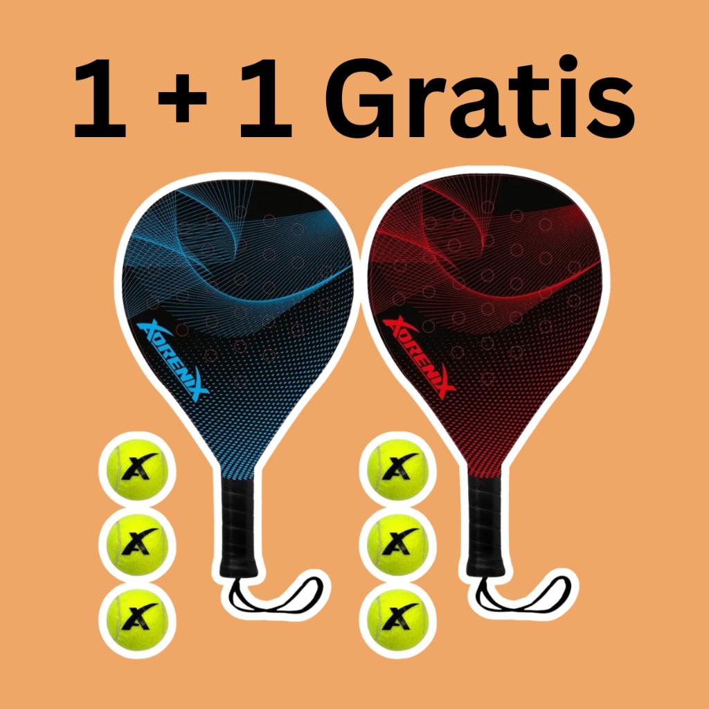 NIEUW 1 + 1 GRATIS padelrackets te koop met 6 Ballen [OP=OP], Ophalen of Verzenden, Nieuw, Padelracket