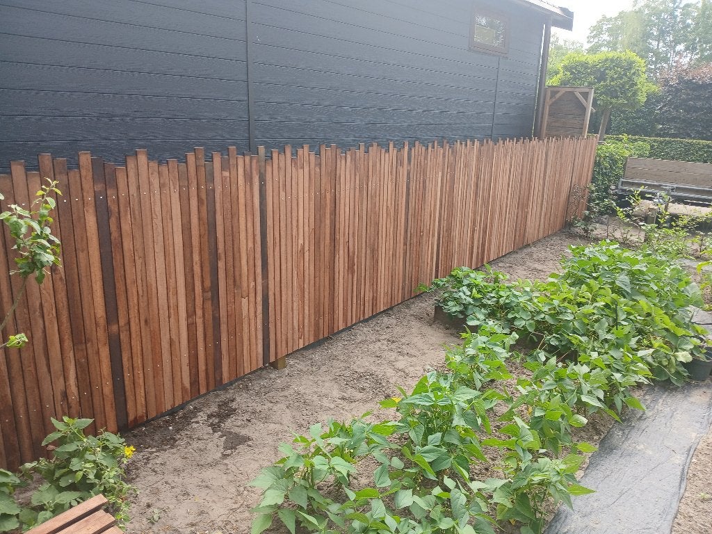 Schuttingplankjes hardhout, Ophalen, Planken, Zo goed als nieuw, Hardhout