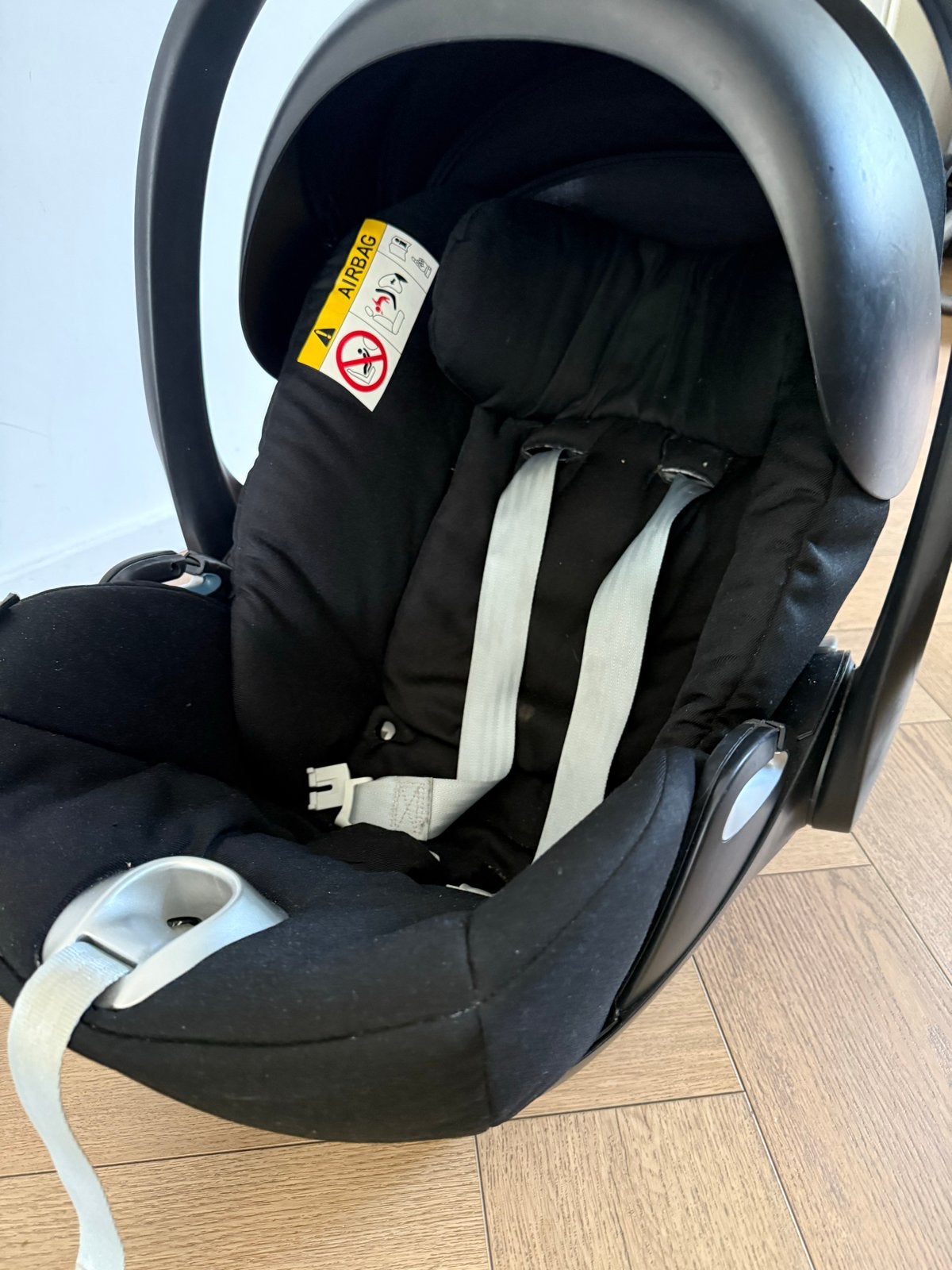 Cybex Cloud Q Plus autostoel - Zwart incl Adapters, Overige merken, Autogordel of Isofix, Gebruikt, Verstelbare rugleuning
