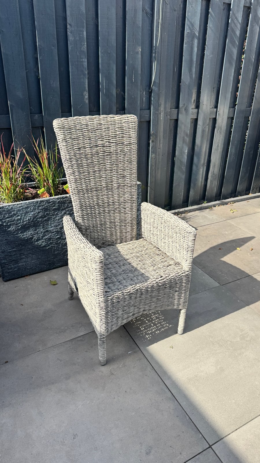 Tuinstoel met verstelbare rugleuning - Goede staat, Tuin en Terras, Tuinstoelen, Ophalen, Gebruikt, Wicker, Verstelbaar