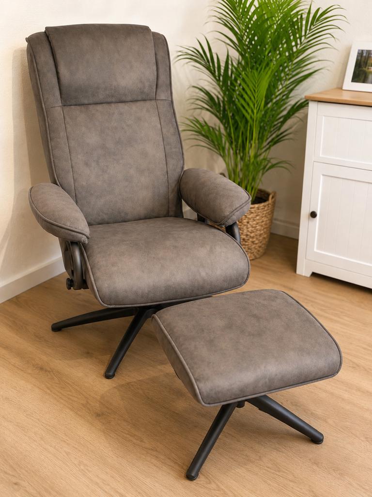 Relax fauteuil Vencent - Antraciet Preston, Huis en Inrichting, Fauteuils, Ophalen, Gebruikt, Stof, 75 tot 100 cm