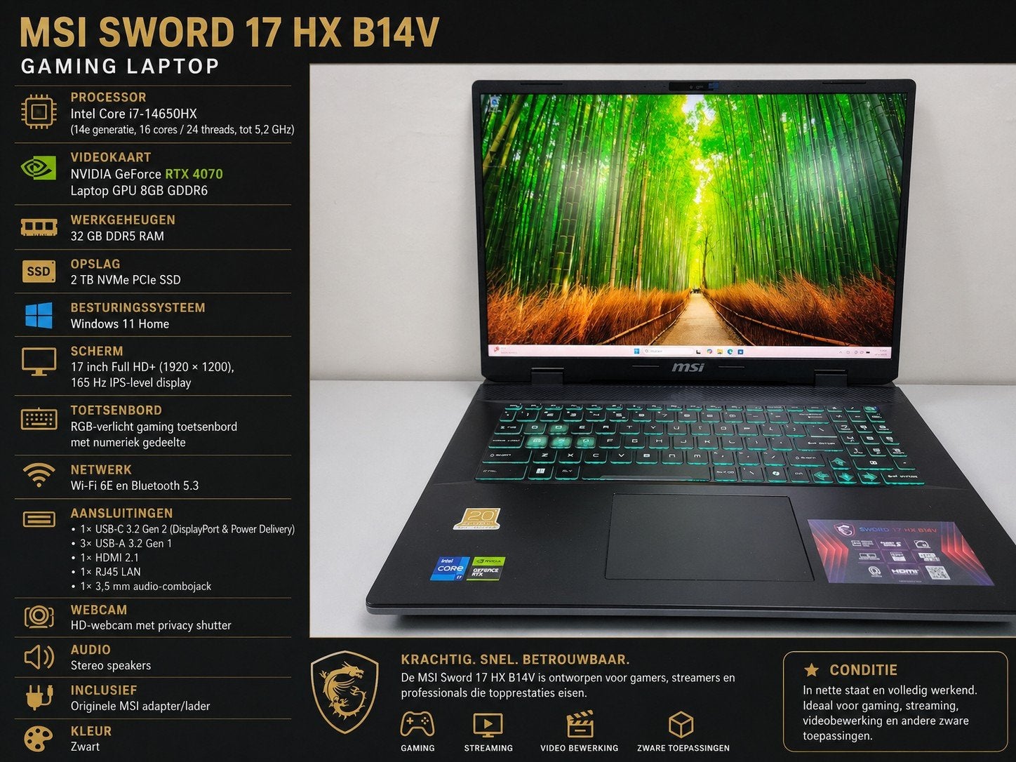 MSI Sword 17 HX B14V & Acer Swift X Laptops, Computers en Software, Windows Laptops, Zo goed als nieuw, 17 inch of meer, SSD, 4 Ghz of meer