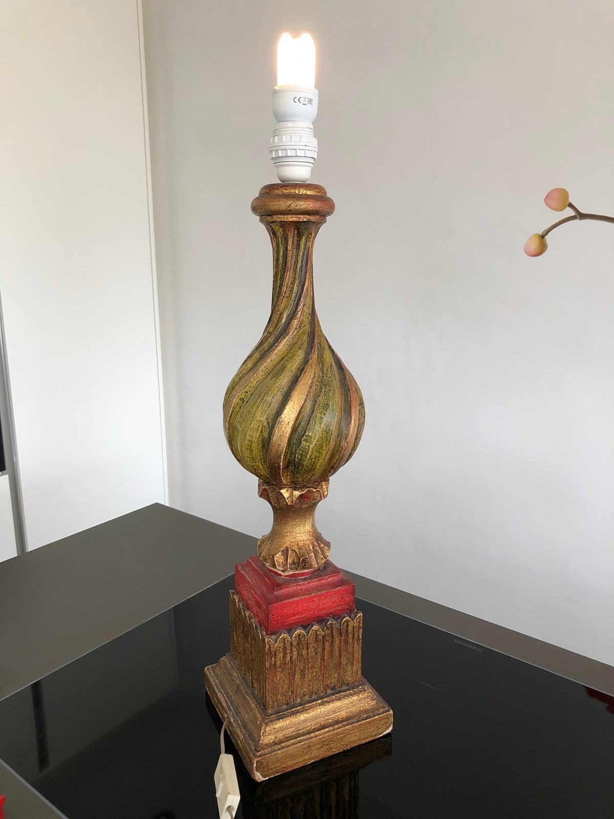 Houten staande lamp, Antiek en Kunst, Ophalen of Verzenden
