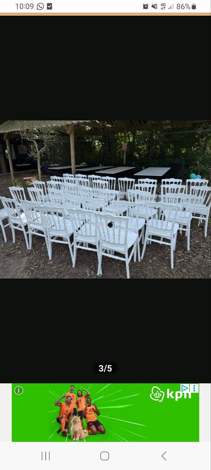 Chiavari / Napoleon witte stoelen te huur (vanaf 3 euro), Hobby en Vrije tijd, Feestartikelen | Verhuur, Ophalen of Verzenden
