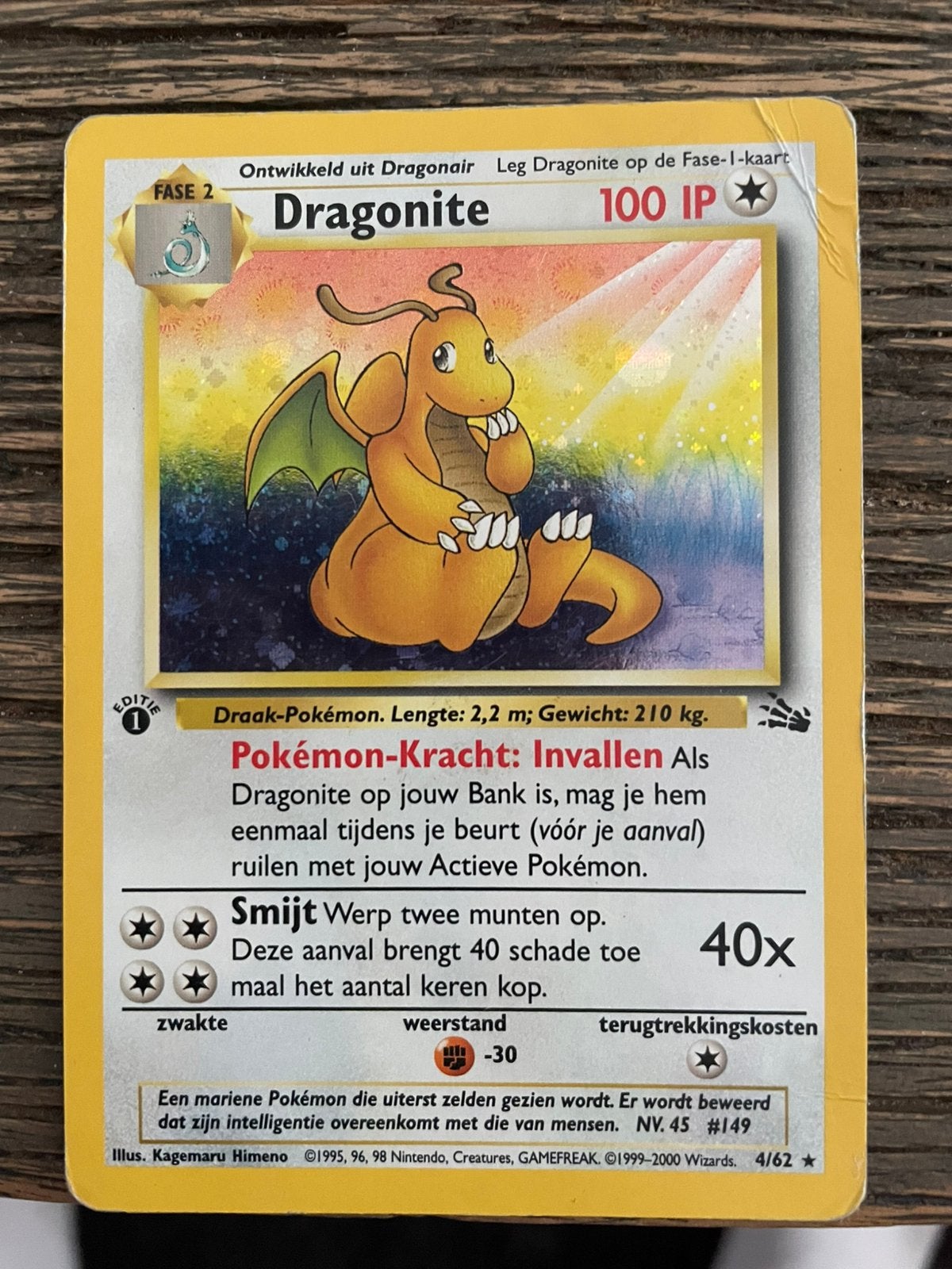 Pokemon fossil dragonite #4, Verzenden, Gebruikt