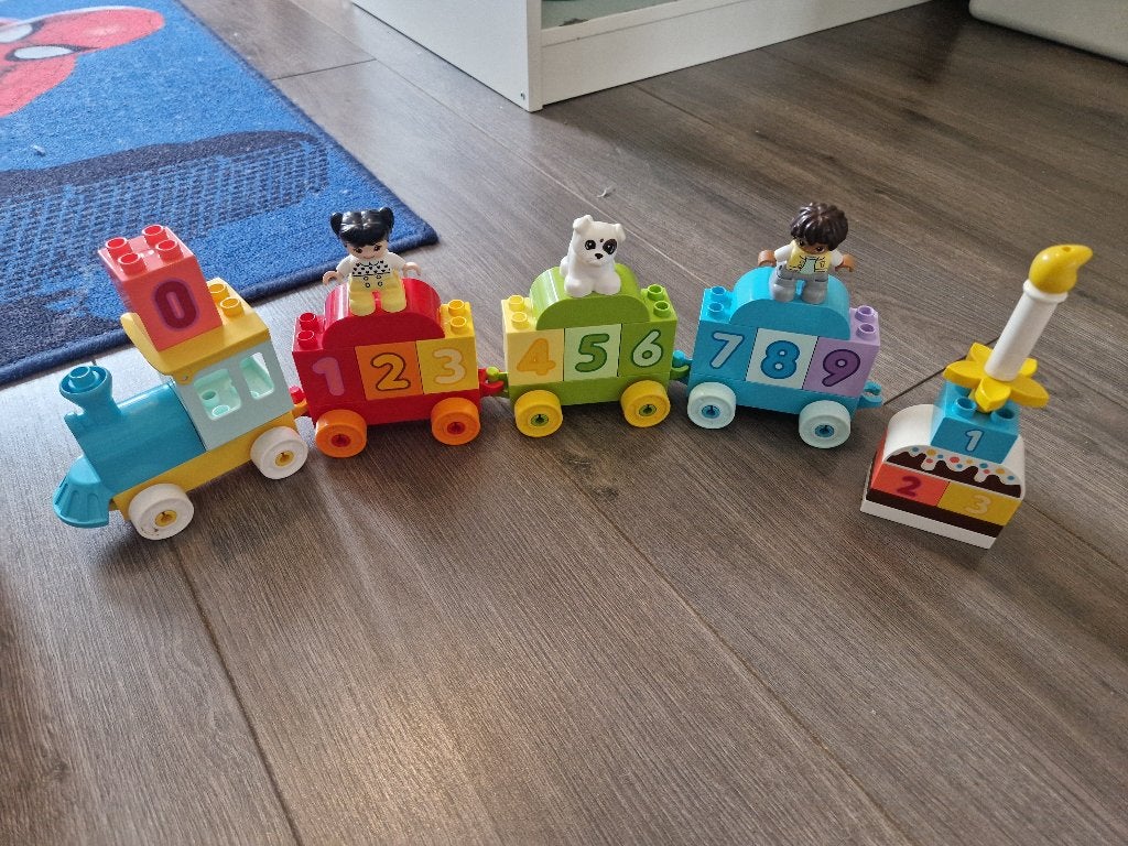 LEGO DUPLO Getallentrein (10954), + (set 30330, Ophalen, Zo goed als nieuw, Duplo