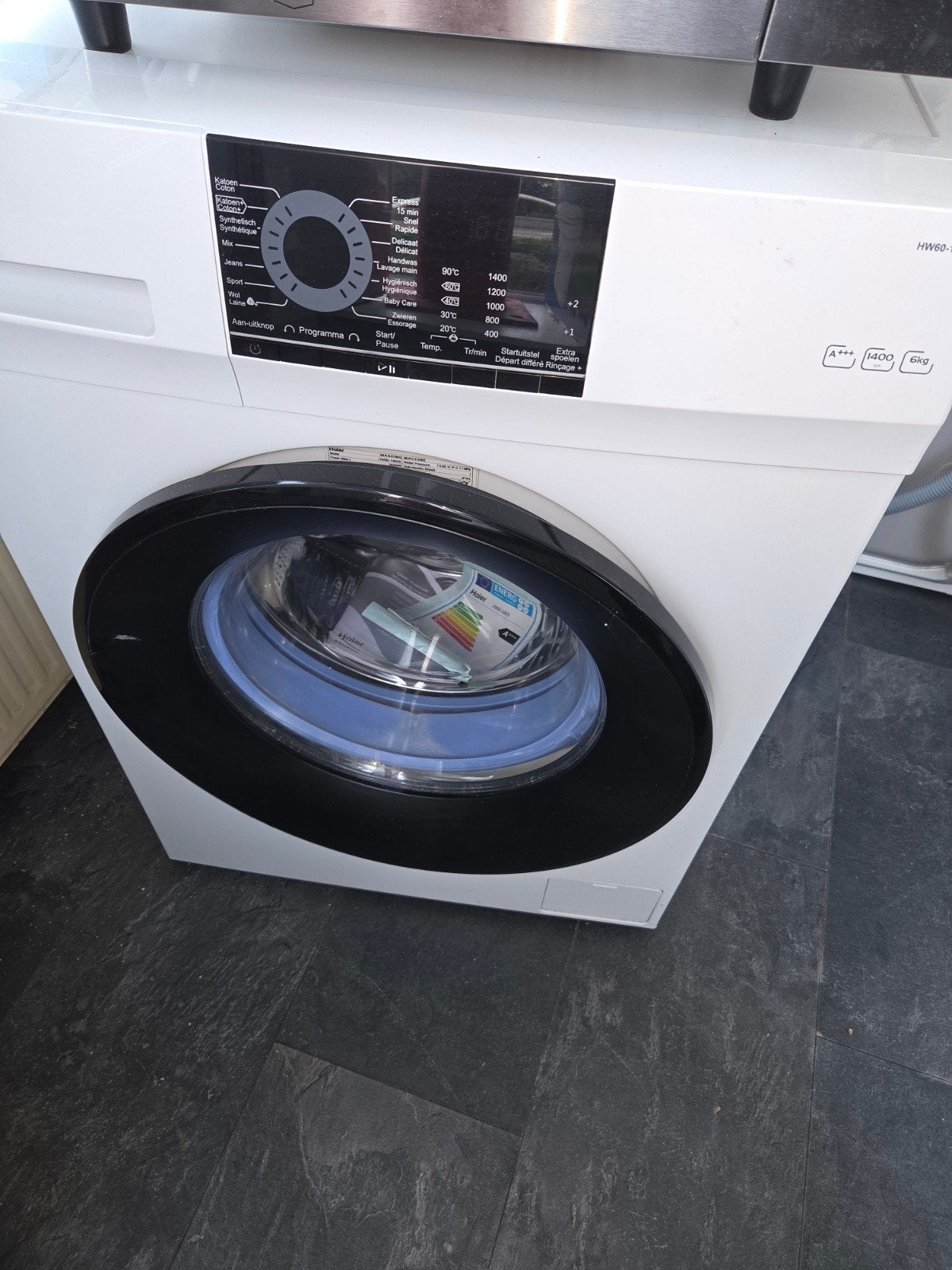Haier HW60-14829 Wasmachine - 6 kg, 1400 toeren, A+++, Ophalen, Zo goed als nieuw, 1200 tot 1600 toeren, 6 tot 8 kg
