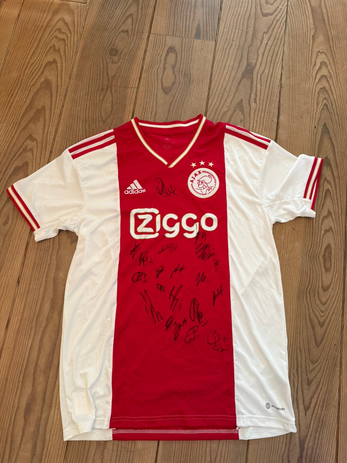 Ajax shirt 2017/2018 maat L gesigneerd, Ophalen of Verzenden, Gebruikt, Shirt