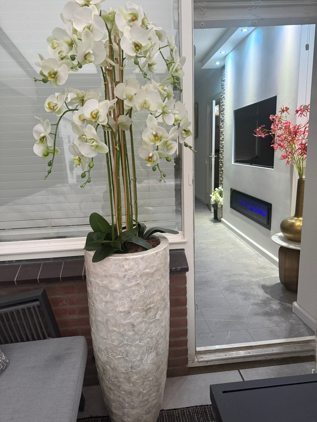 Ziet er als nieuw uit mooie zijde orchideeën in grote pot!, Ophalen of Verzenden, Zo goed als nieuw