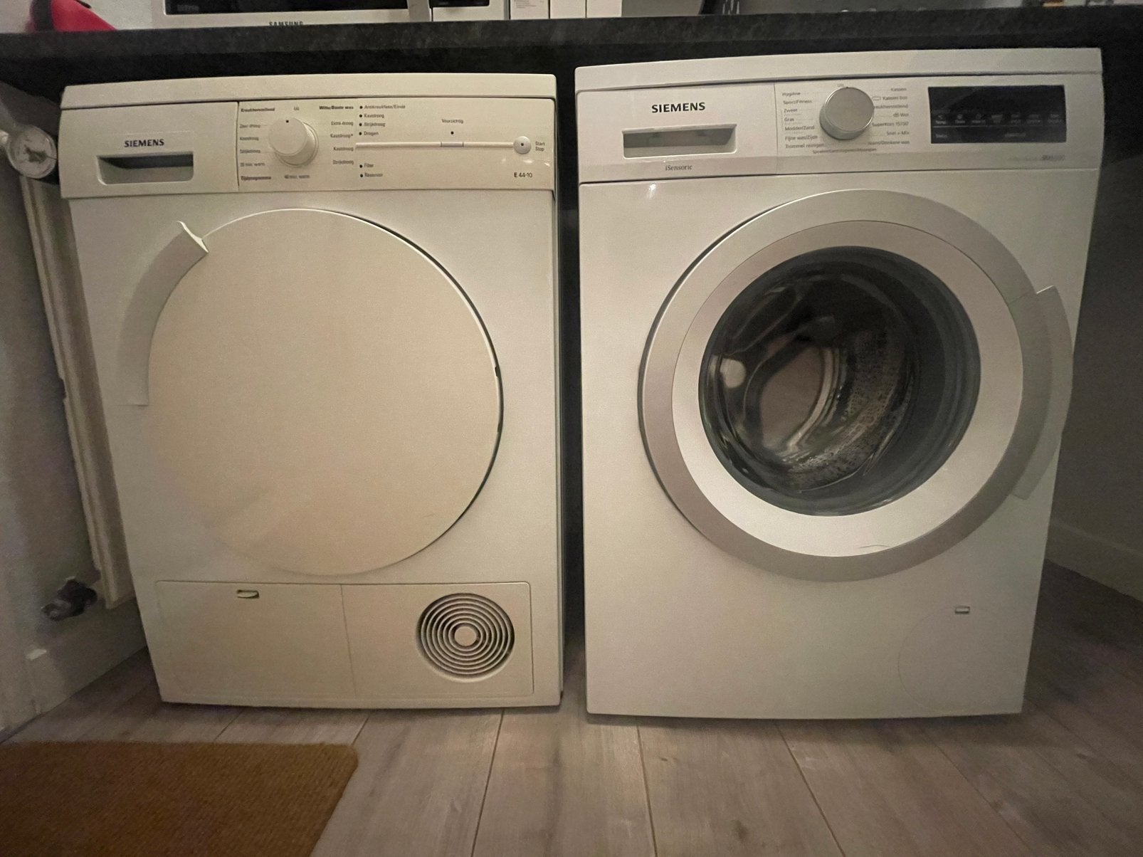 Siemens wasmachine + condensdroger, beide goed werkend, Witgoed en Apparatuur, 6 tot 8 kg, Ophalen, Zo goed als nieuw, 85 tot 90 cm